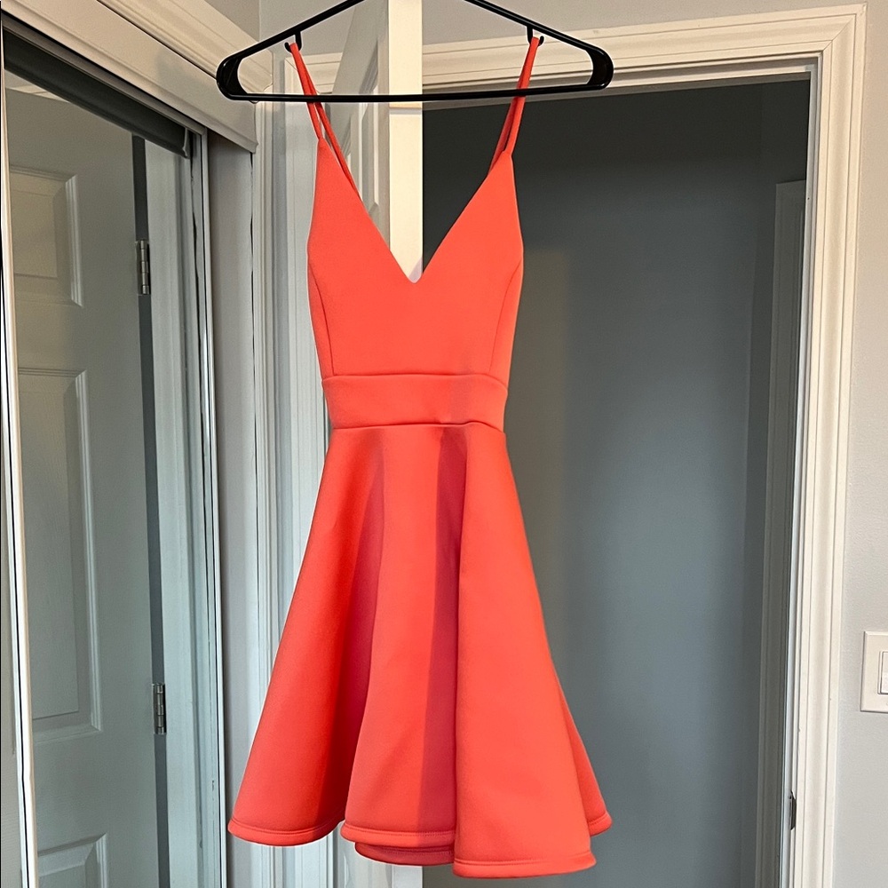 Love Culture Vibrant Coral Mini Dress